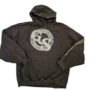 George Strait Hoodie Cowboy Rides Away Pullover Country Music Sweatshirt Sz M